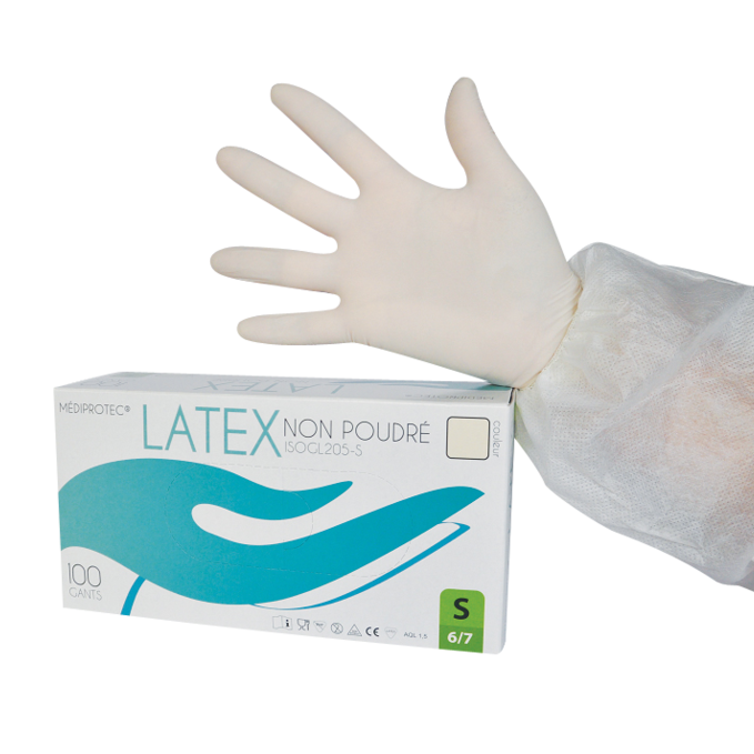 Powder-free latex glove - White - Size XL (345561) (10 X 100 units)