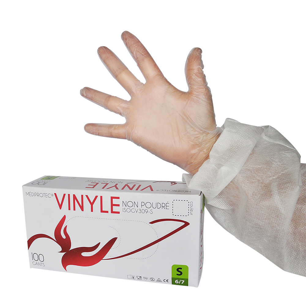 Non-powdered vinyl gloves - White - Size L (340572) (10 X 100 units)