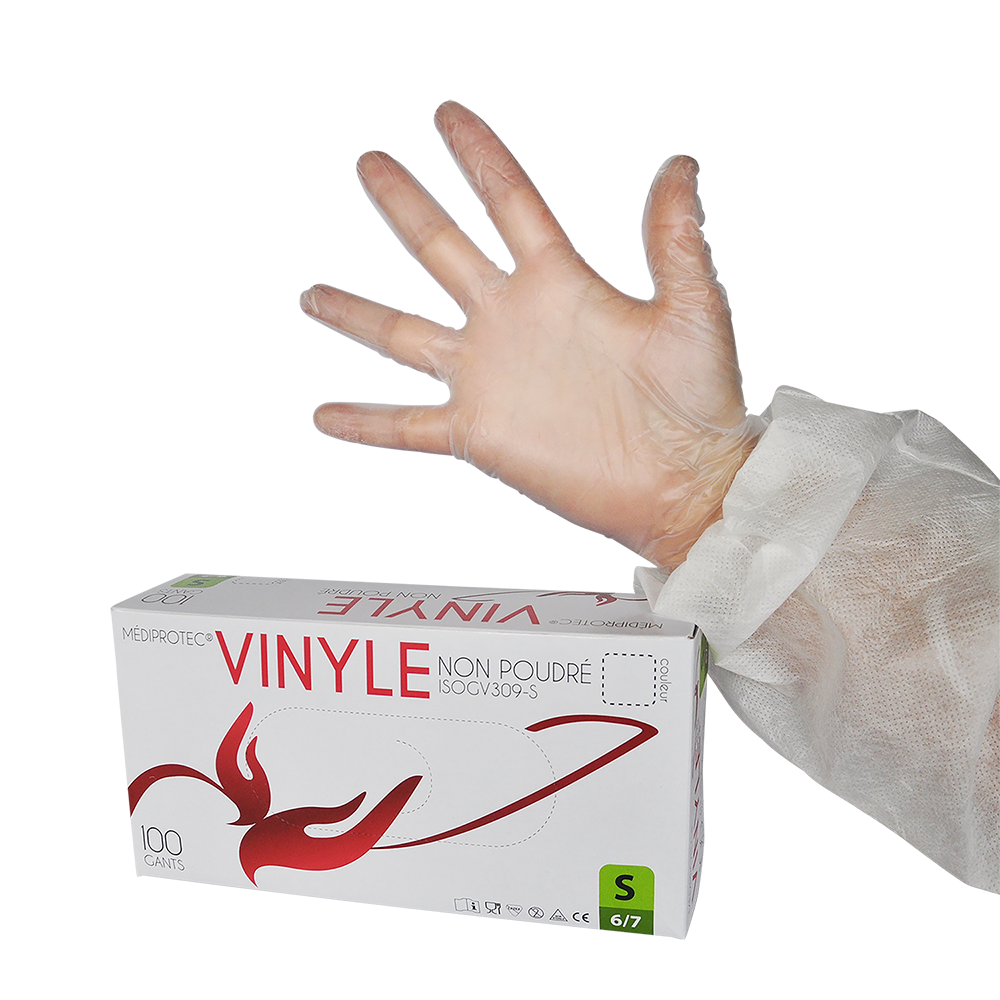 Vinyl powder-free gloves - White - Size XL (340573) (10 X 100 units)
