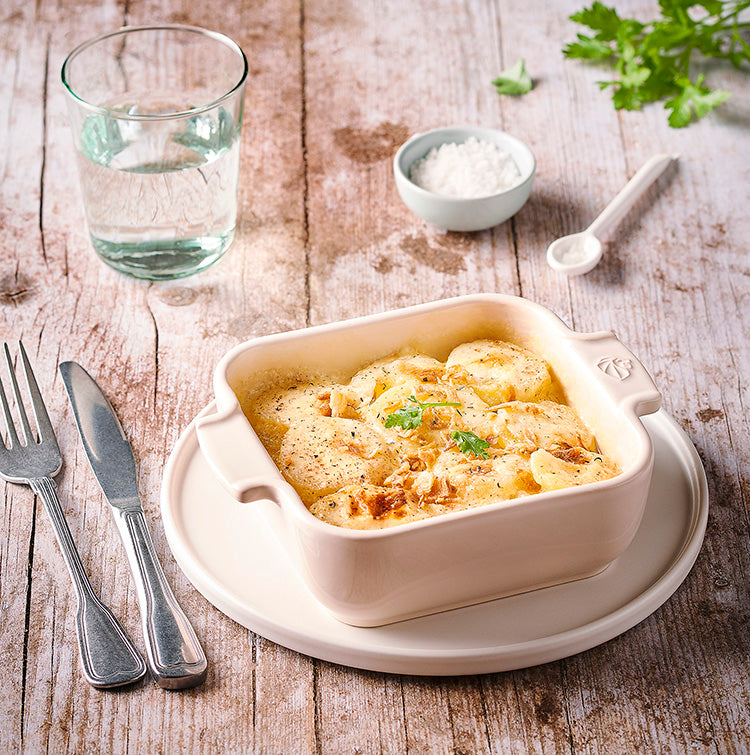 Plat individuel carré 66 cl - Céramique - Écru ( 862053 ) (6 X 1 unité )