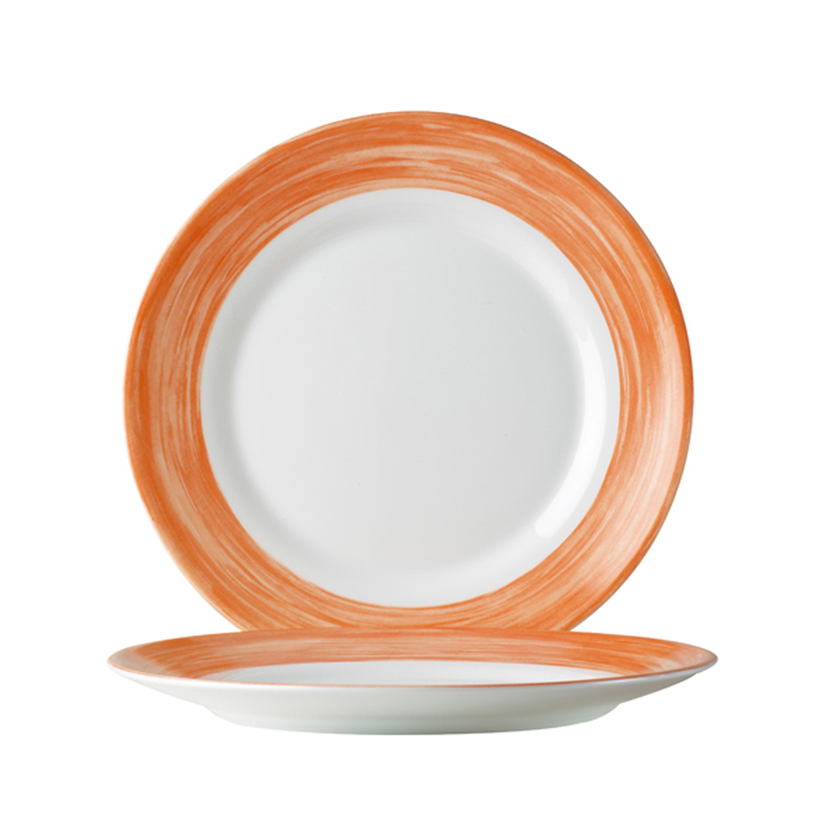 Assiette plate-Verre trempé ø23,5cm-Orange - Brush ( 066670 ) (6 X 1 unité )