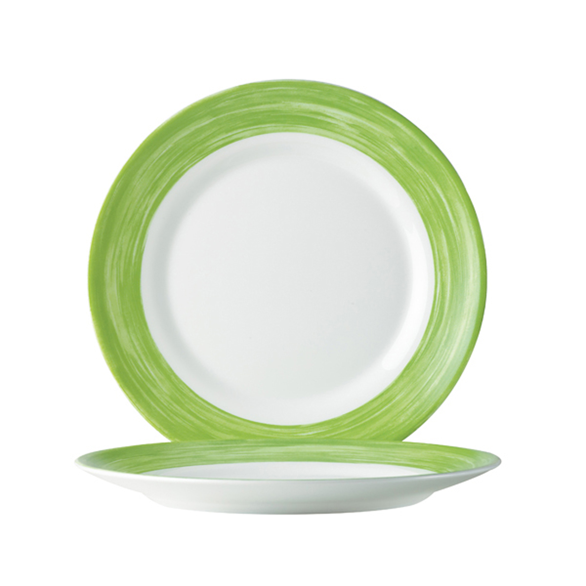 Assiette plate-Verre trempé ø19,5cm-Vert- Brush ( 066681 ) (6 X 1 unité )