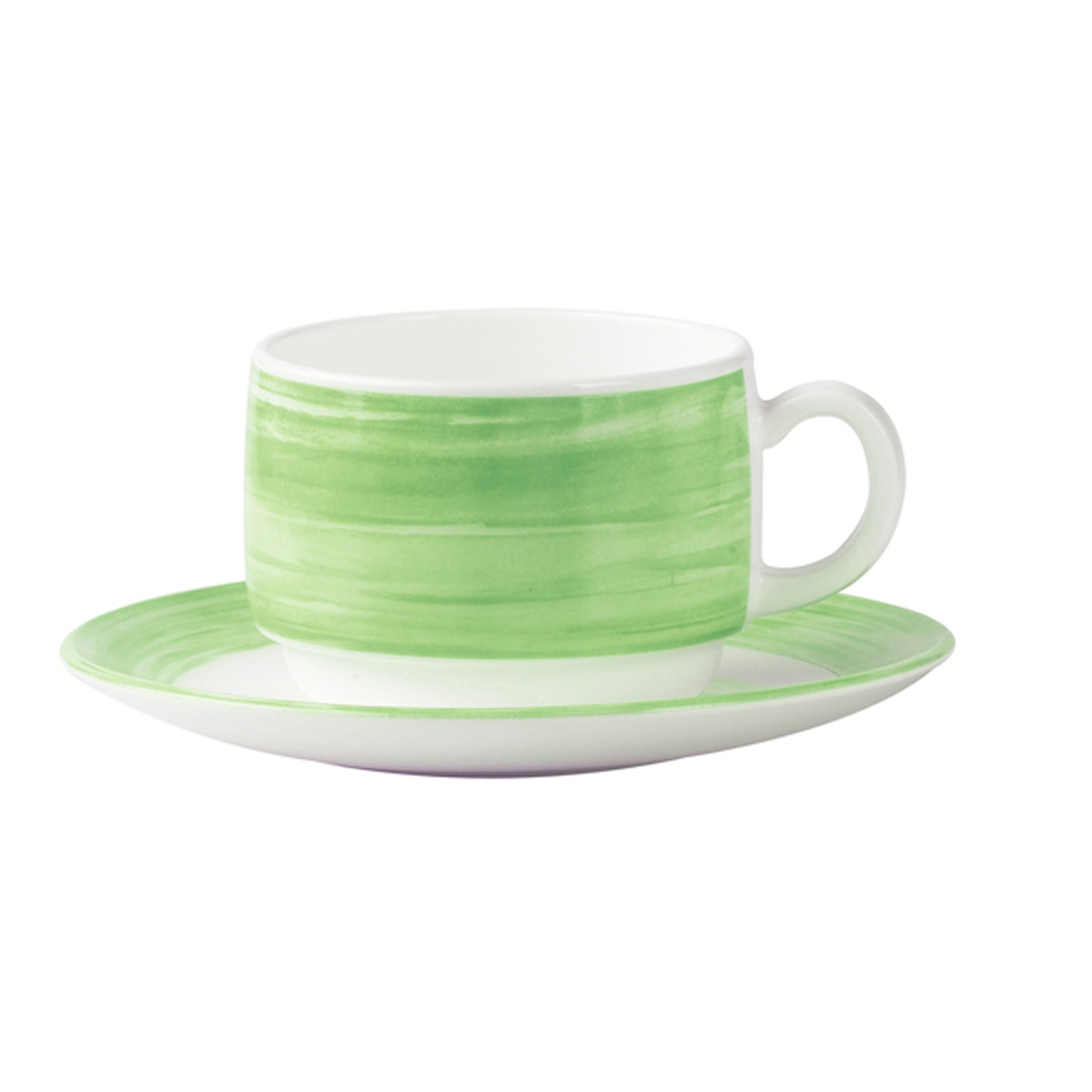 Soucoupe thé-Verre trempé-Vert- Brush ( 903096 ) (6 X 1 unité )