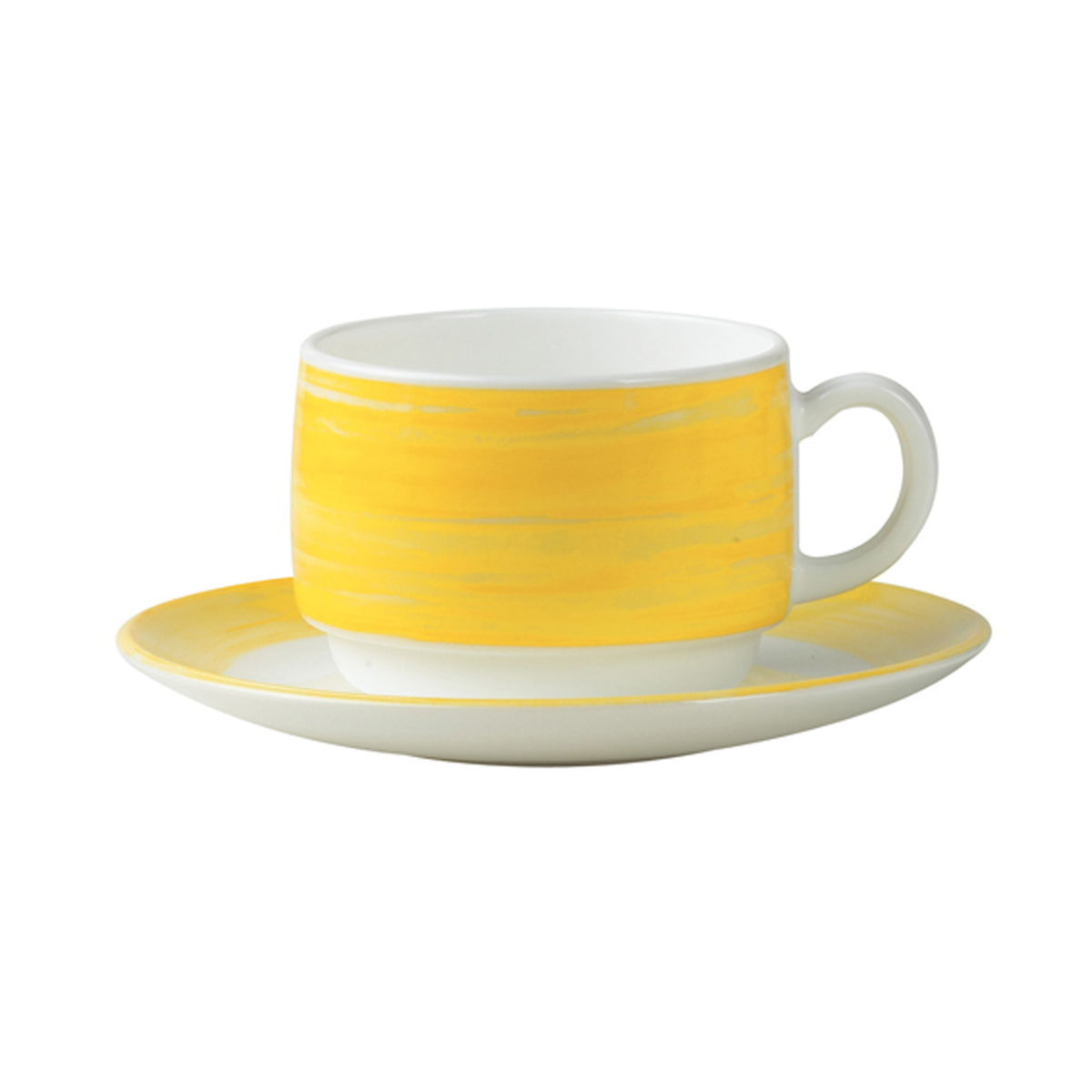 Soucoupe thé-Verre trempé-Jaune- Brush ( 903095 ) (6 X 1 unité )