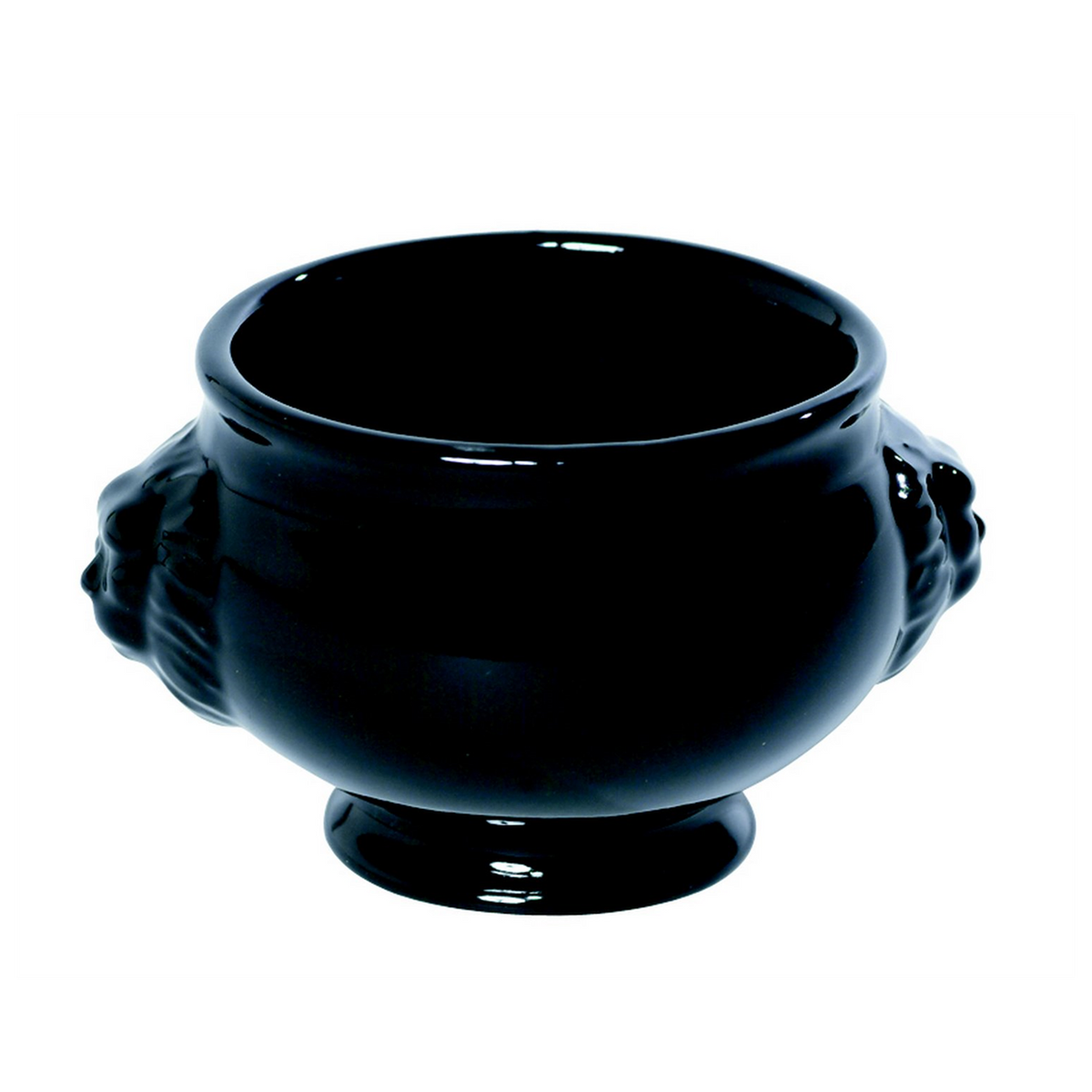 Soupière tête de Lion 6 cl  - Porcelaine - Noir ( 044175 ) (12 X 1 unité )