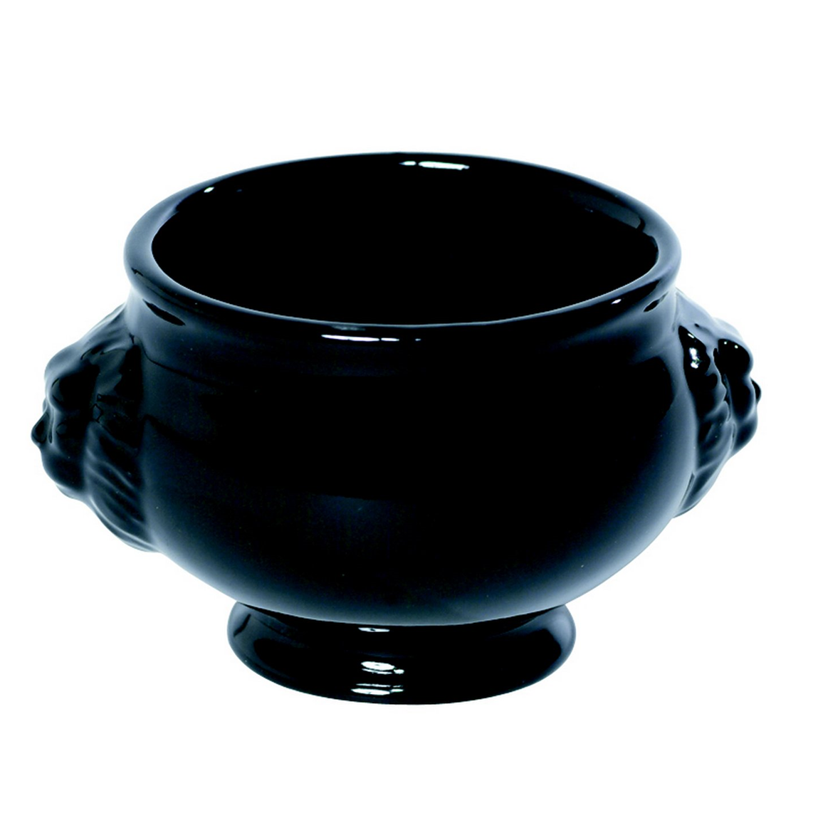 Soupière tête de Lion 10 cl - Porcelaine - Noir ( 044176 ) (12 X 1 unité )