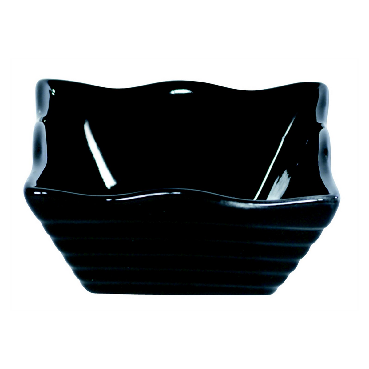 Ramequin vague carrée 6x6 cm - Porcelaine - Noir ( 044179 ) (12 X 1 unité )