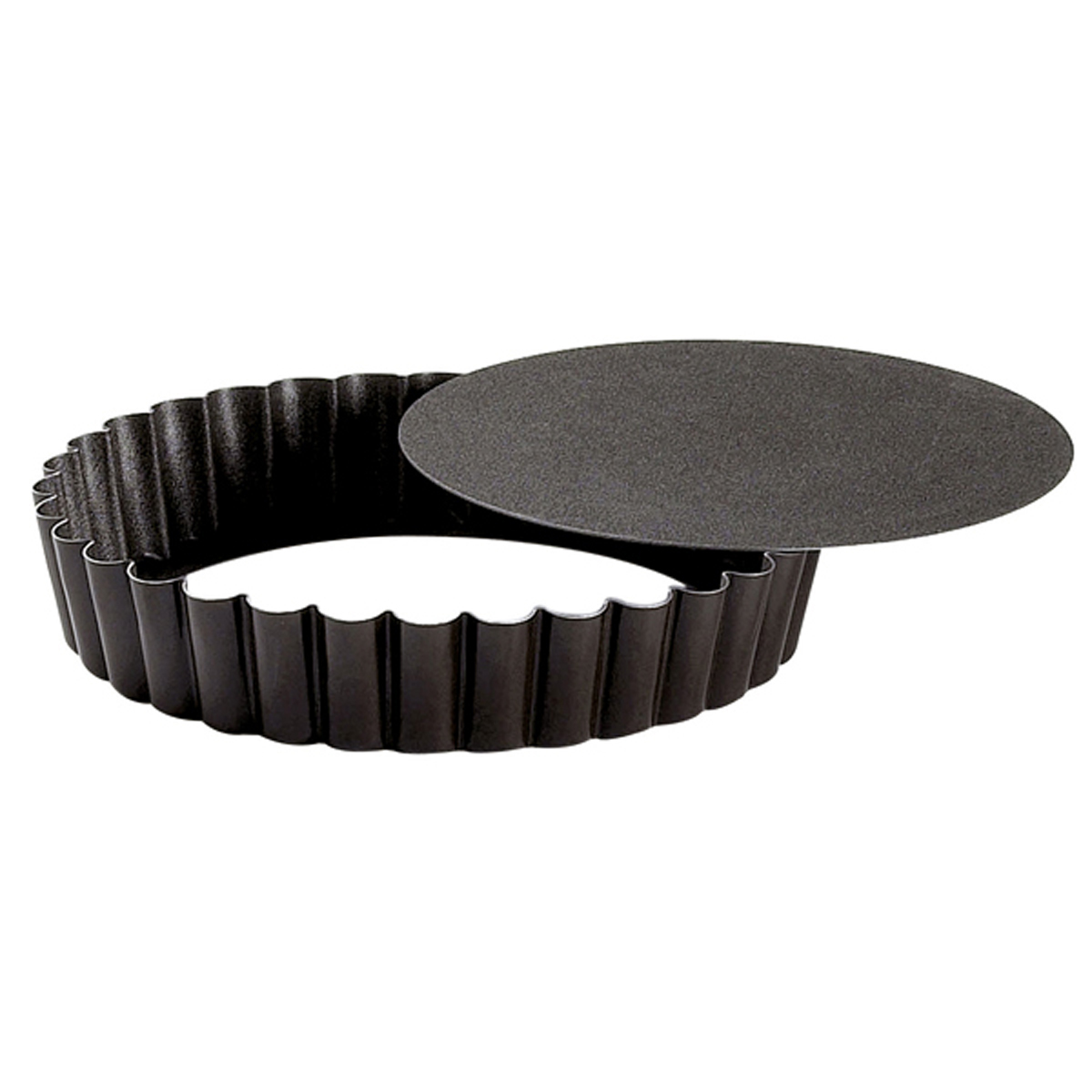 tartelette ronde cannelee - anti adherente - fond mobile - d 100/85 - 910640 - (1 x 1 unité )