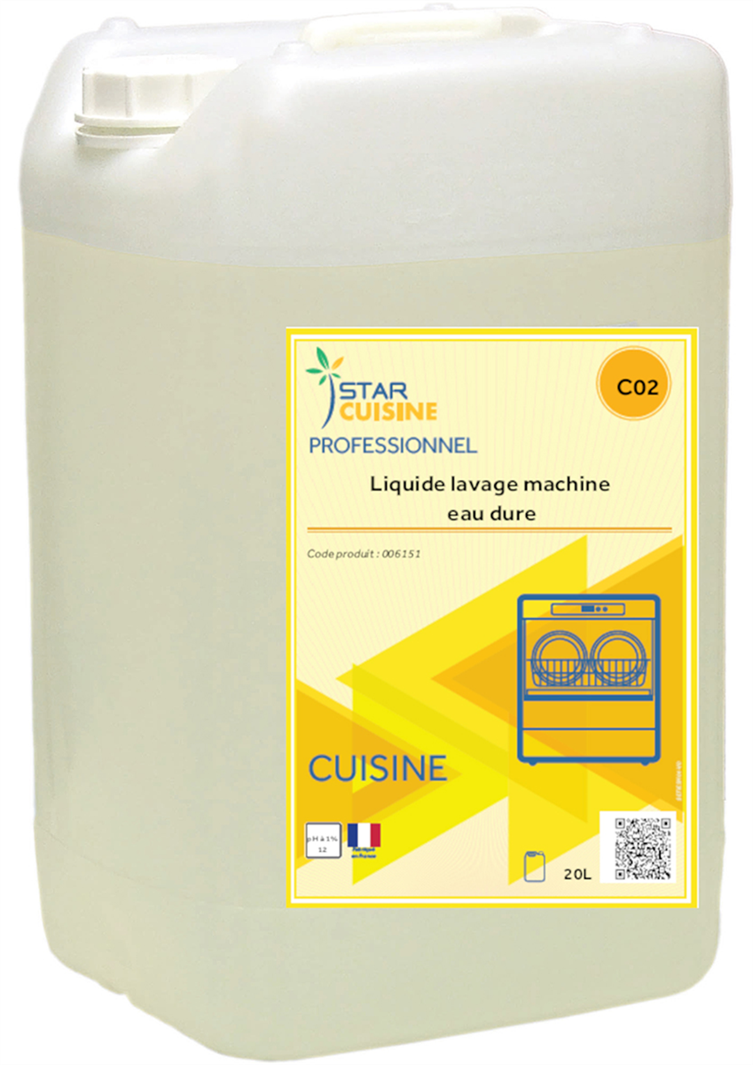 Liquide lavage machine - Pour eau dure - Bidon 20 L ( 006151 ) (1 X 1 unité )