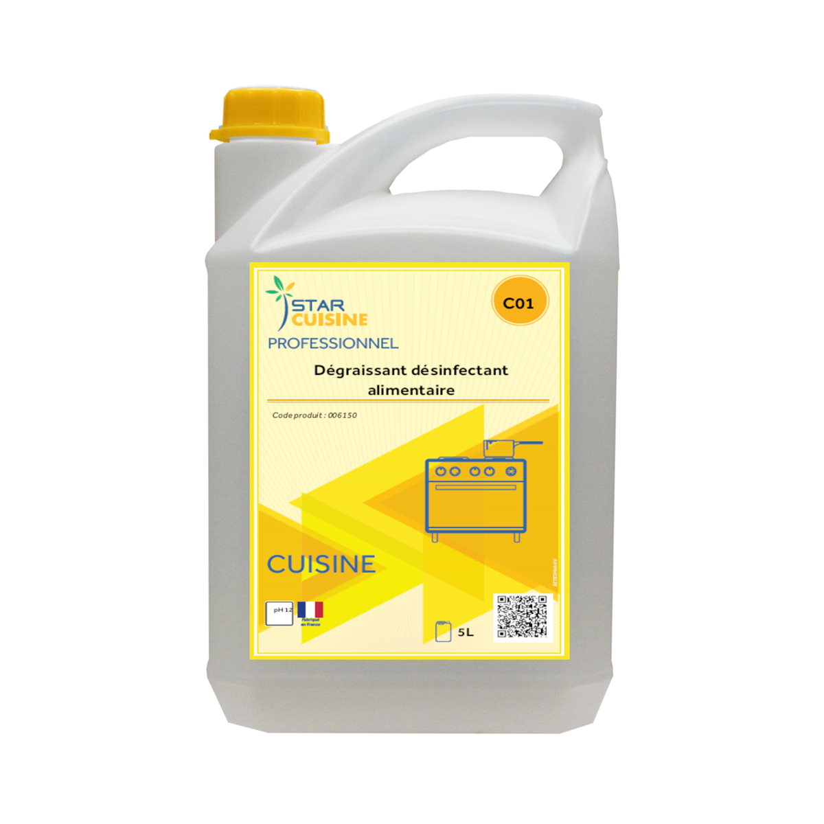 Dégraissant désinfectant alimentaire - Bidon 5 L ( 006150 ) (4 X 1 unité )