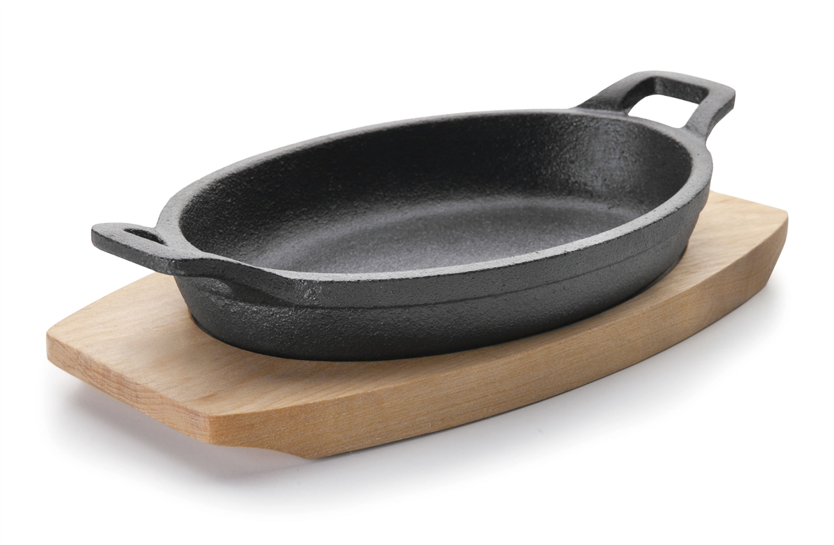 Plat magma oval 17x12 cm + plateau bois ( 911359 ) (1 X 1 unité )