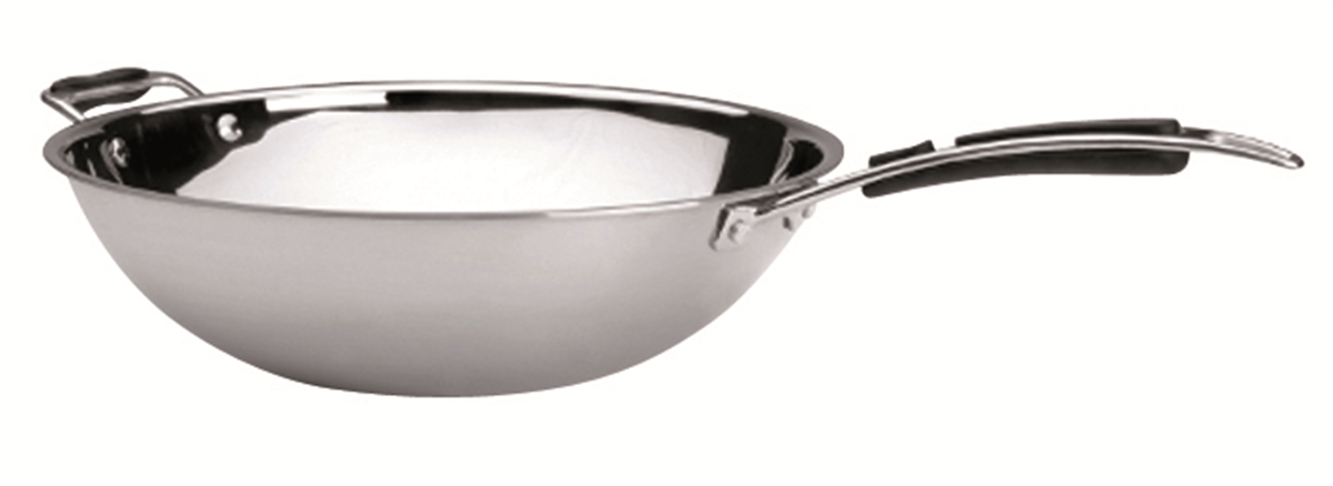 Poêle wok ø 36 cm - 5,5 L - Inox - Trimétal ( 097253 ) (1 X 1 unité )