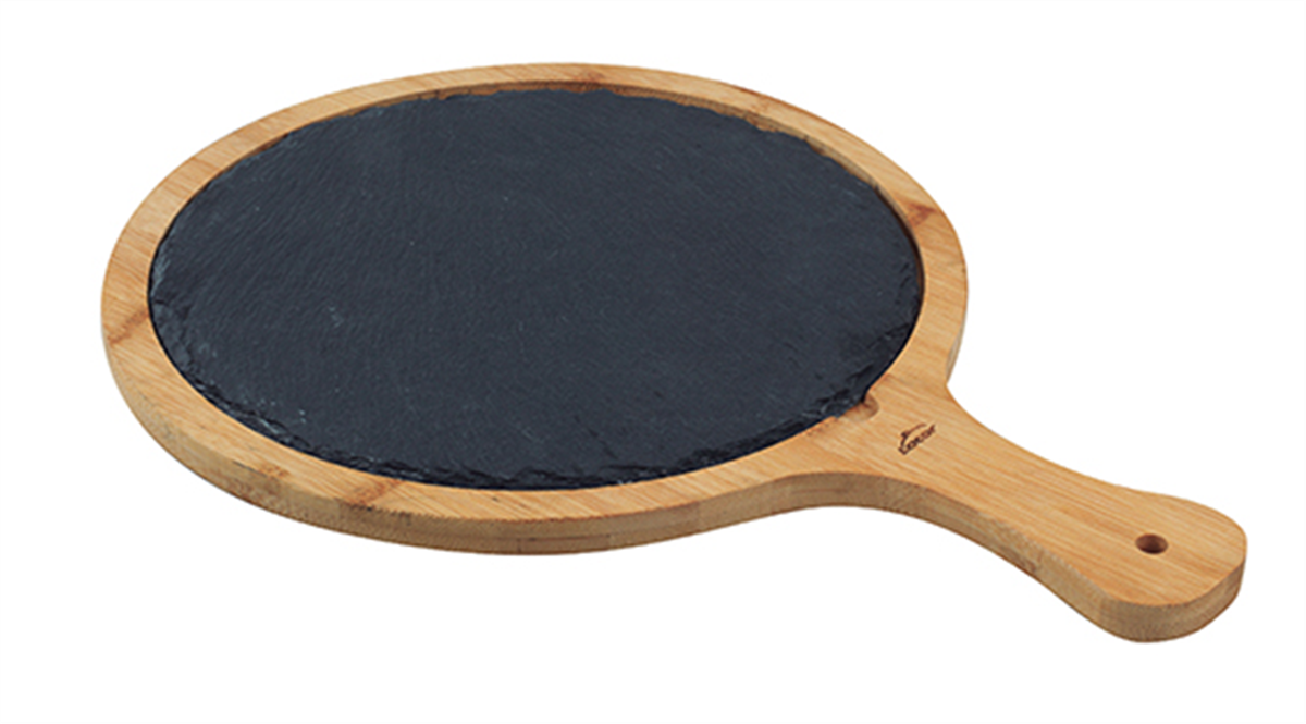 Planche ronde + poignée - Ardoise ø 25 cm ( 990169 ) (1 X 1 unité )