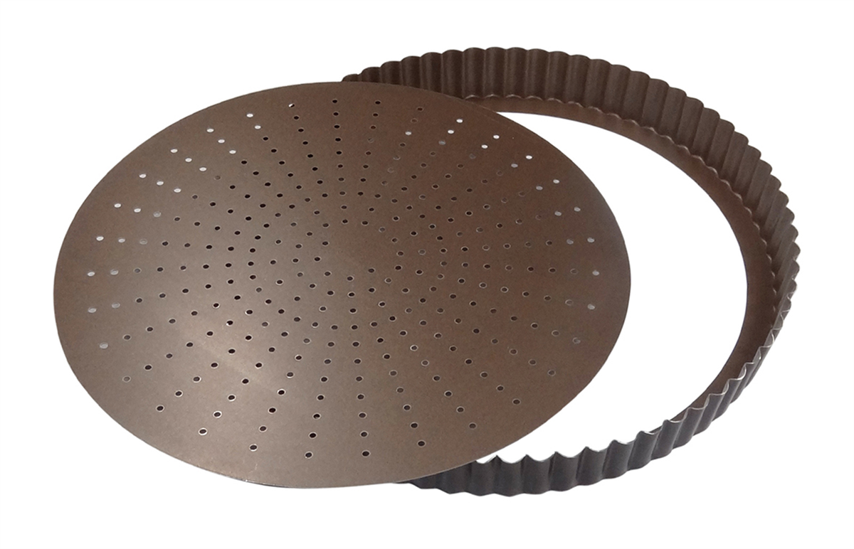 tourtiere cannelee perforee - anti adherente - fond mobile - d 320 mm - 631038 - (1 x 1 unité )