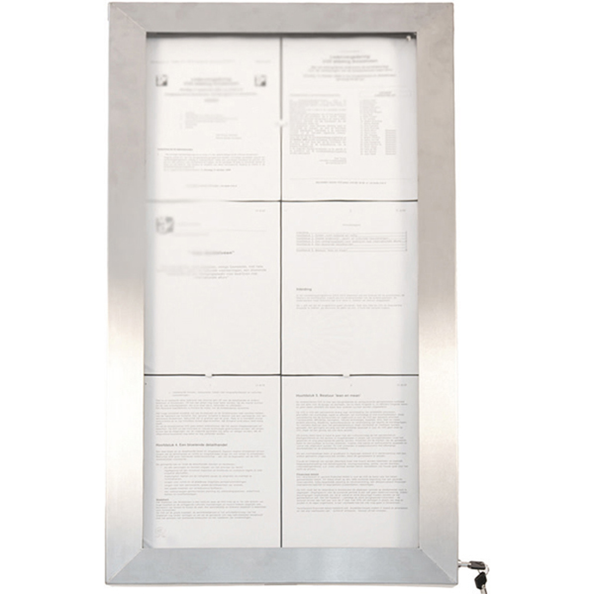 Porte-menus LED 99x52 cm - 6 pages - Inox brossé ( 014516 ) (1 X 1 unité )