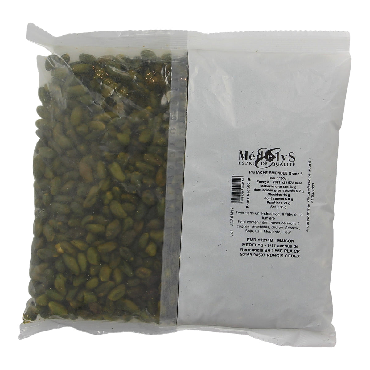 Médelys super green blanched pistachios - 500g